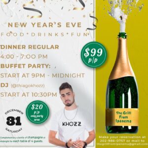 Celebrate the New Year at The Grill From Ipanema