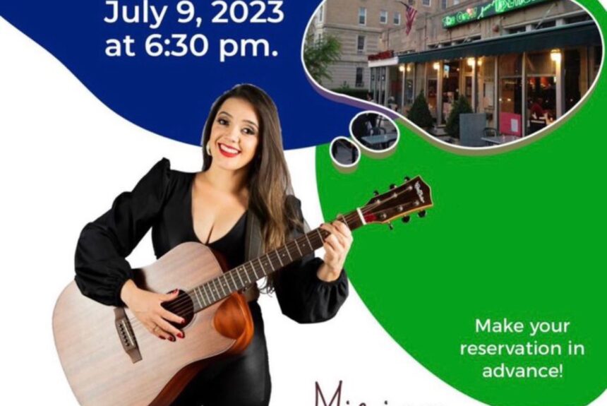 Mirian Mendes Brings Live Music this Sunday July 9th, 2023 6:30PM